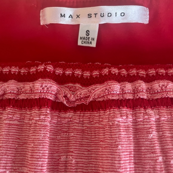 Max Studio Pink, Red & White Lace Overlay Sleeveless Tiered Dress, Small Small - Picture 2 of 6